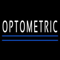 White Optometric Blue Lines Neon Skilt