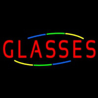 Deco Style Red Glasses Neon Skilt