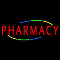 Multi Colored Deco Style Pharmacy Neon Skilt