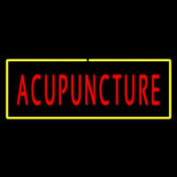 Red Acupuncture Yellow Neon Skilt