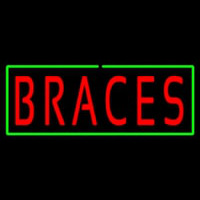 Red Braces Green Border Neon Skilt