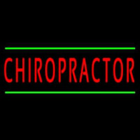 Red Chiropractor Green Lines Neon Skilt