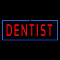 Red Dentist Blue Border Neon Skilt