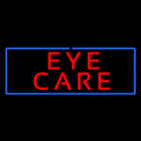 Red Eye Care Blue Border Neon Skilt