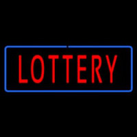 Red Lottery Blue Border Neon Skilt