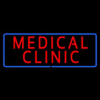 Red Medical Clinic Blue Border Neon Skilt