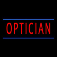 Red Optician Blue Lines Neon Skilt