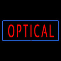 Red Optical Blue Border Neon Skilt