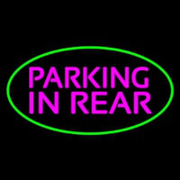 Parking In Rear Green Oval Neon Skilt