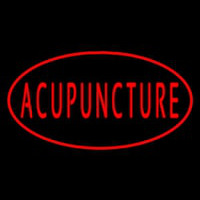 Acupuncture Oval Red Neon Skilt