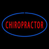 Red Chiropractor Oval Blue Neon Skilt