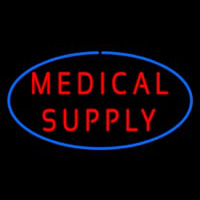 Red Medical Supply Oval Blue Neon Skilt