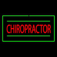 Chiropractor Rectangle Green Neon Skilt