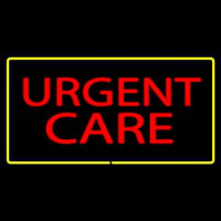 Red Urgent Care Yellow Border Neon Skilt