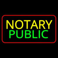 Notary Public Red Border Neon Skilt