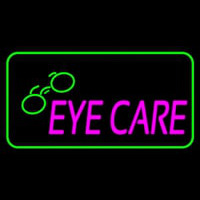 Pink Eye Care Logo Green Border Neon Skilt