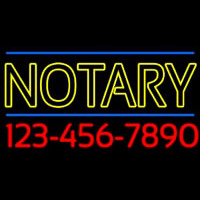 Double Stroke Yellow Notary With Phone Numbers Neon Skilt