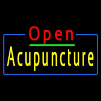 Red Open Acupuncture Blue Border Neon Skilt