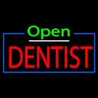 Green Open Red Dentist Neon Skilt