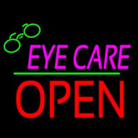 Pink Eye Care Logo Block Open Green Line Neon Skilt