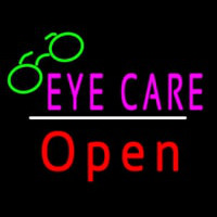 Eye Care Logo Red Open White Line Neon Skilt