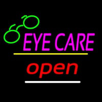 Eye Care Logo Open Yellow Line Neon Skilt