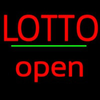 Red Lotto Green Line Open Neon Skilt