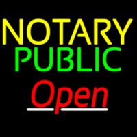 Notary Public Red Open Neon Skilt