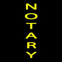 Vertical Yellow Notary Neon Skilt