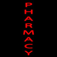 Vertical Red Pharmacy Neon Skilt