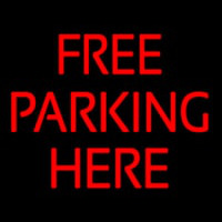 Red Free Parking Neon Skilt