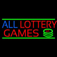 All Lottery Games Neon Skilt