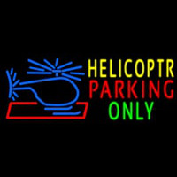 Blue Helicopter Parking Only Neon Skilt