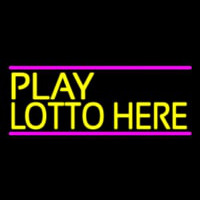 Yellow Play Lotto Here Neon Skilt