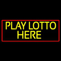 Yellow Play Lotto Here Neon Skilt