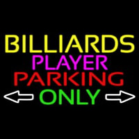 Billiards Player Parking Only Neon Skilt