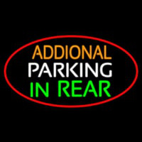 Additional Parking In Rear Oval With Red Border Neon Skilt