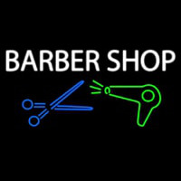 Barber Shop With Dryer And Scissor Neon Skilt