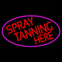 Red Spray Tanning Here Neon Skilt
