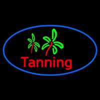 Red Tanning With Palm Tree Neon Skilt