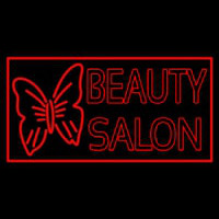 Beauty Salon With Butterfly Logo Neon Skilt