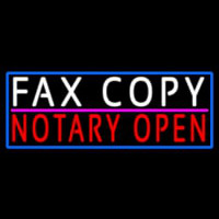Fa  Copy Notary Open With Blue Border Neon Skilt