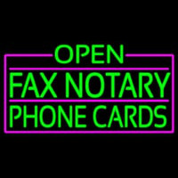 Green Open Fa  Notary Phone Cards With Pink Border Neon Skilt