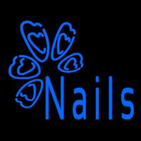 Blue Nails Logo Neon Skilt