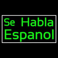 Green Se Habla Espanol Neon Skilt