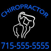 Chiropractor Logo With Number Neon Skilt