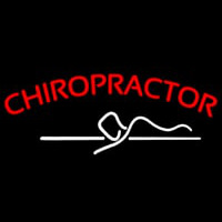Red Chiropractor Logo Neon Skilt