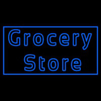 Blue Grocery Store Neon Skilt