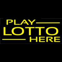 Yellow Play Lotto Here Neon Skilt