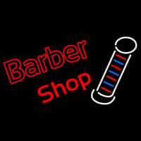 Double Stroke Red Barber Shop Neon Skilt